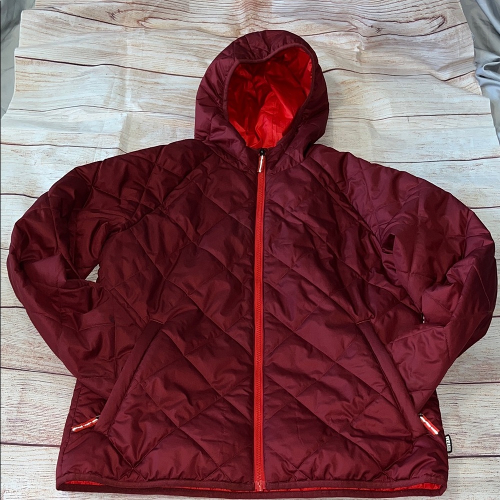 REI Burgundy Quilted Jacket Boys XL